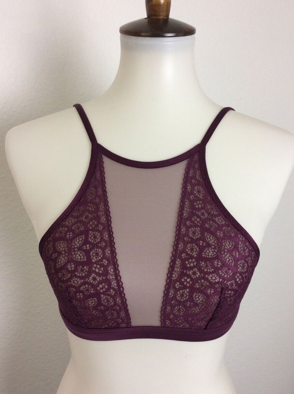 Victoria's Secret Bralette Floral Lace Mesh Lingerie Moody Romantic Intimates